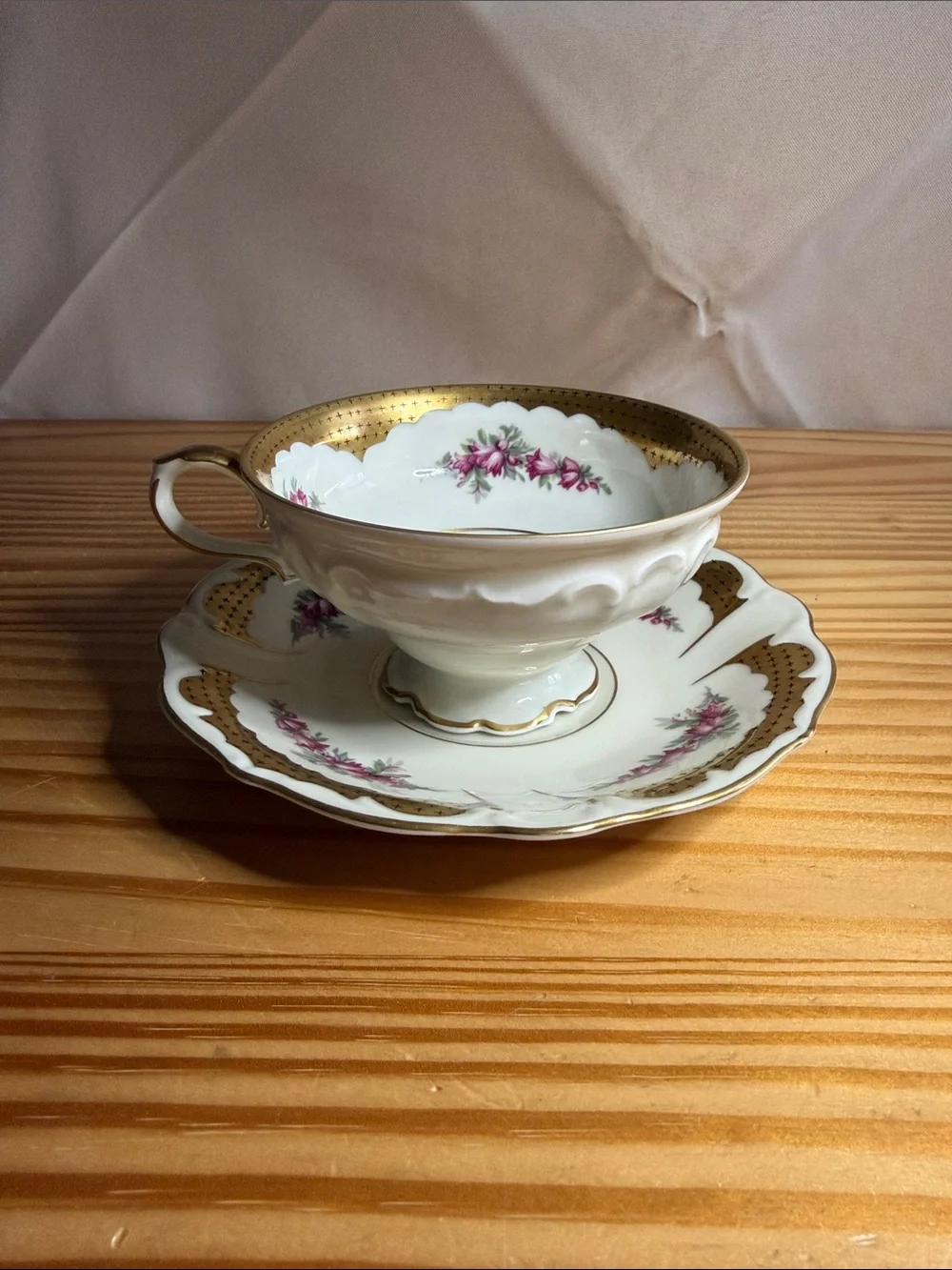 Vintage Edelstein Bavaria Aristocrat Teacup Set US Zone